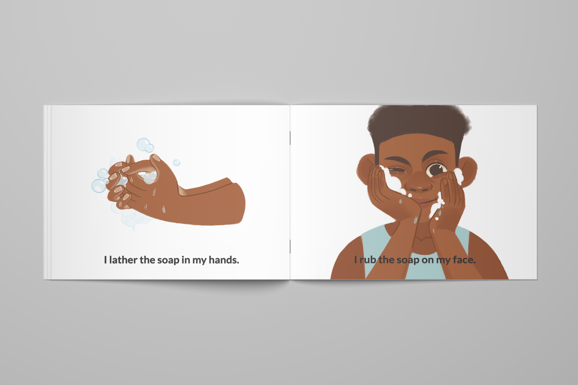 learning to wash face and washing face children's book